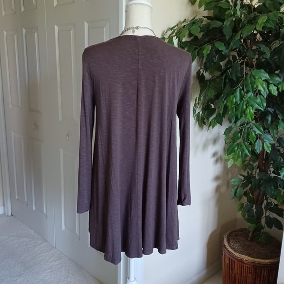 EUC Altar'd State BROWN "Interesting Encounter" Tunic/Swing Dress Size Small - Picture 3 of 6